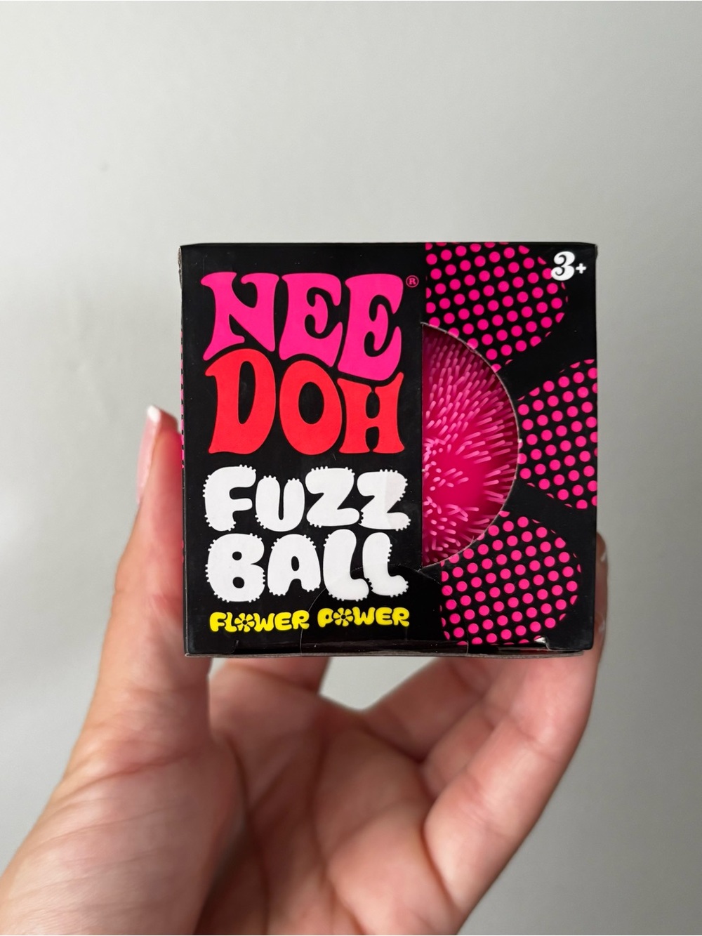 Authentic Schylling NeeDoh Fuzz Ball - pink Flower Power